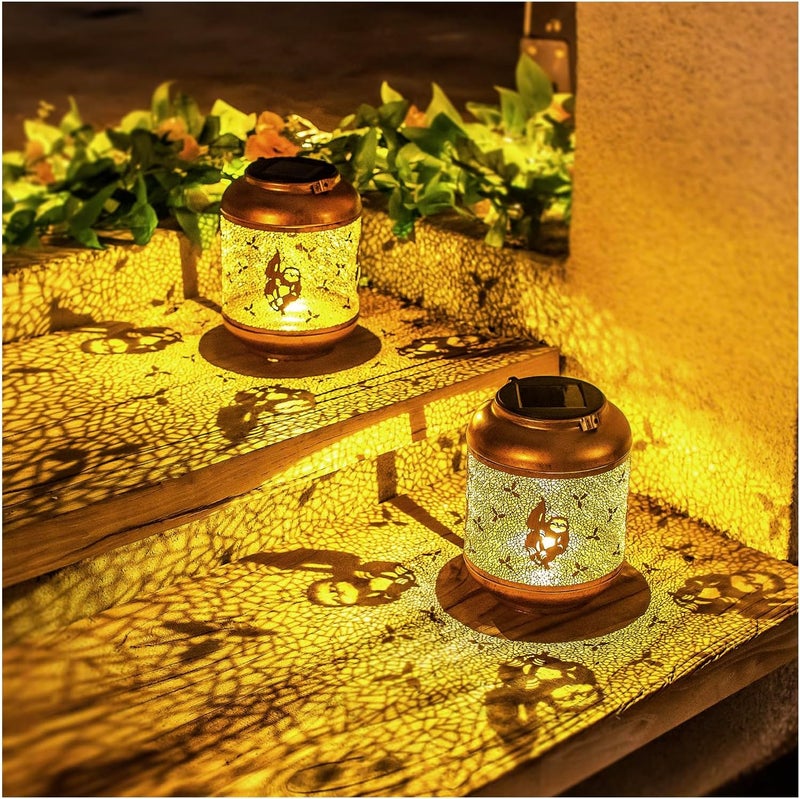EZTZEN 2 Pack Sloth Solar Lanterns Outdoor Waterproof Hanging Solar Lights Sloth Gifts for Women Men Mom Metal Decorative LED Outdoor Lanterns for Patio, Lawn, Landscape, Garden Decor, Yard Decorations - Image 1